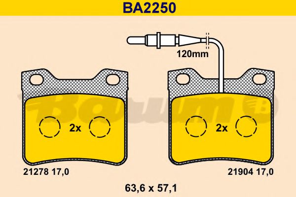 BARUM BA2250 Тормозные колодки BARUM 