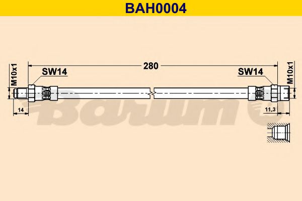 BARUM BAH0004 Тормозной шланг BARUM для MERCEDES-BENZ