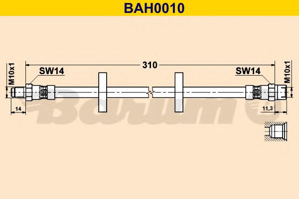 BARUM BAH0010 Тормозной шланг BARUM 