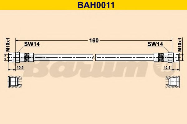 BARUM BAH0011 Тормозной шланг BARUM 