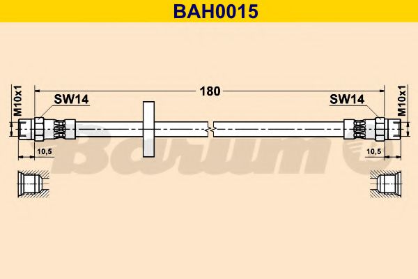 BARUM BAH0015 Тормозной шланг BARUM 