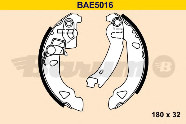 BARUM BAE5016 Ремкомплект барабанных колодок для FIAT