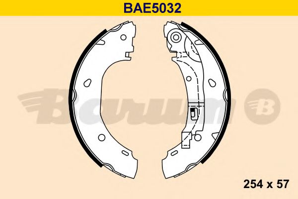 BARUM BAE5032 Ремкомплект барабанных колодок для FIAT