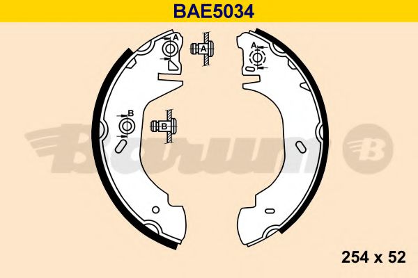 BARUM BAE5034 Ремкомплект барабанных колодок BARUM 