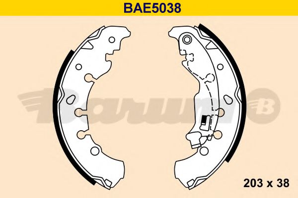 BARUM BAE5038 Ремкомплект барабанных колодок для FIAT BRAVA