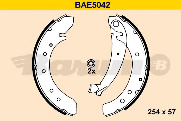 BARUM BAE5042 Ремкомплект барабанных колодок для FIAT