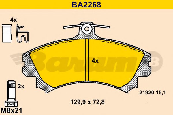 BARUM BA2268 Тормозные колодки BARUM для SMART