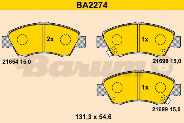 BARUM BA2274 Тормозные колодки BARUM для HONDA