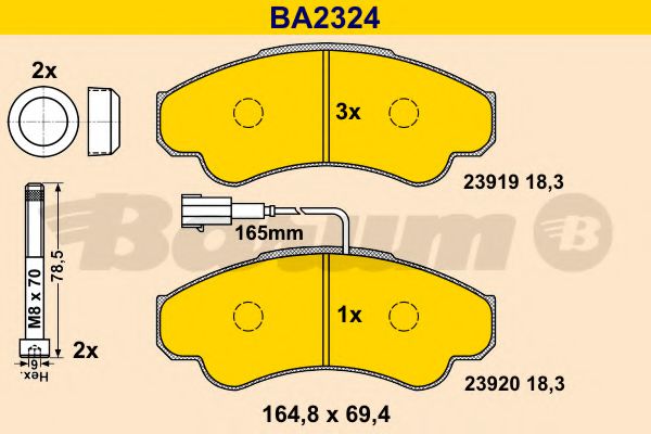 BARUM BA2324 Тормозные колодки BARUM для FIAT