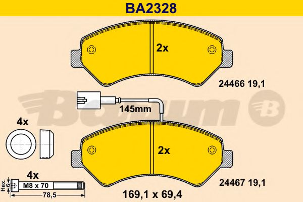 BARUM BA2328 Тормозные колодки BARUM для FIAT