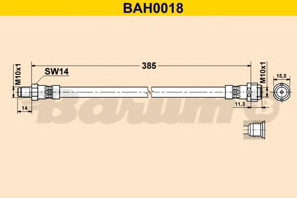 BARUM BAH0018 Тормозной шланг BARUM для MERCEDES-BENZ