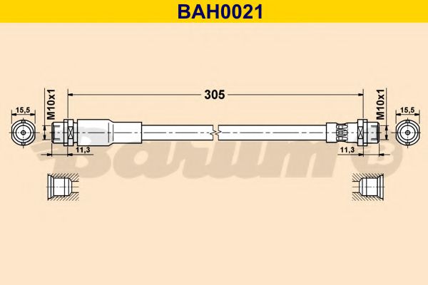 BARUM BAH0021 Тормозной шланг BARUM 