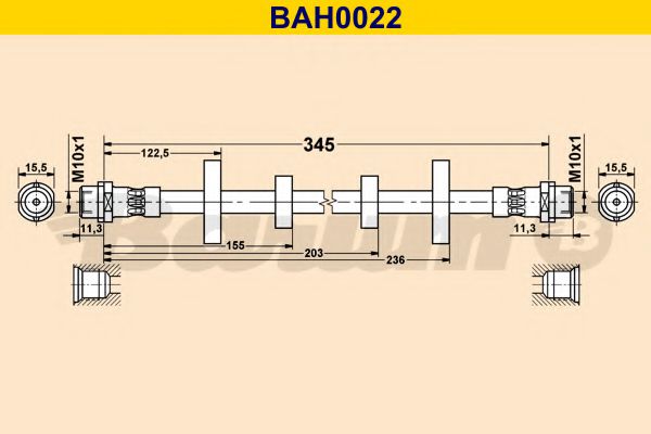 BARUM BAH0022 Тормозной шланг BARUM 