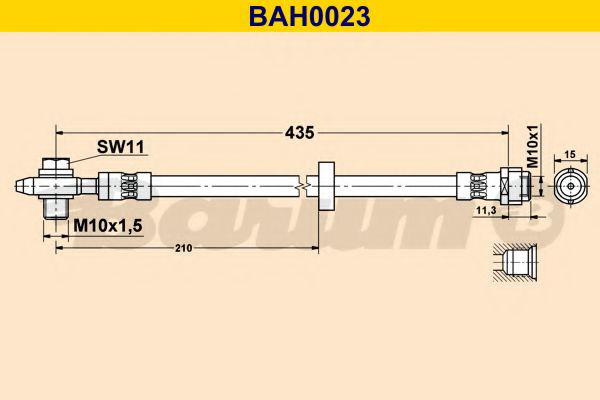 BARUM BAH0023 Тормозной шланг BARUM 