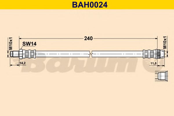 BARUM BAH0024 Тормозной шланг BARUM 