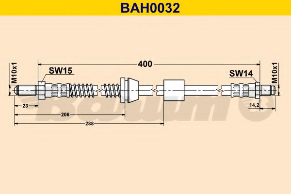 BARUM BAH0032 Тормозной шланг BARUM 