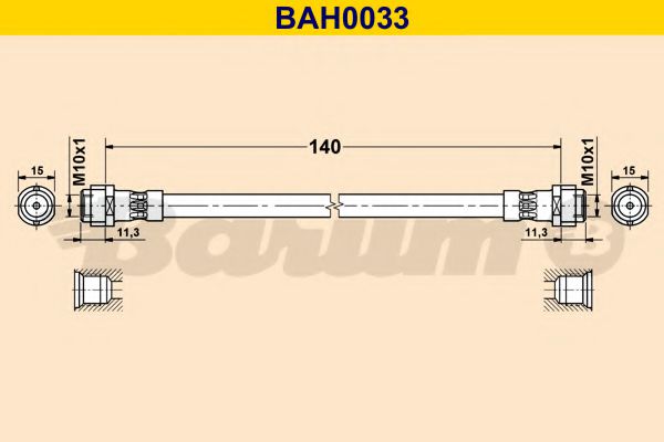 BARUM BAH0033 Тормозной шланг BARUM 