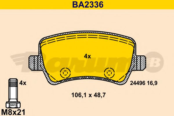 BARUM BA2336 Тормозные колодки для FORD S-MAX