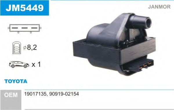 JANMOR JM5449 Катушка зажигания  для TOYOTA SUPRA (Тойота Супра)