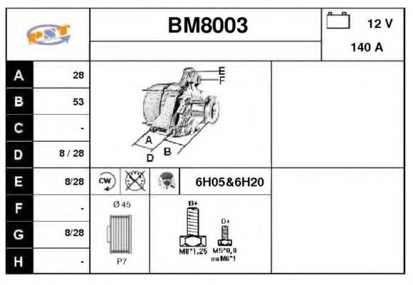SNRA BM8003 Генератор SNRA для BMW