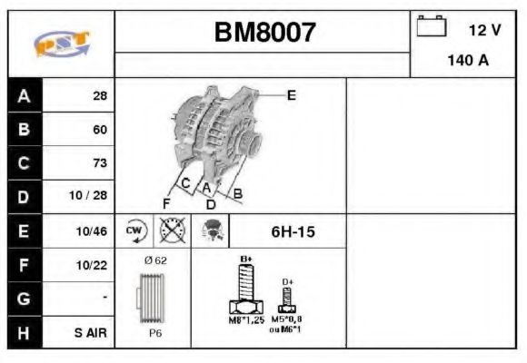 SNRA BM8007 Генератор SNRA для BMW