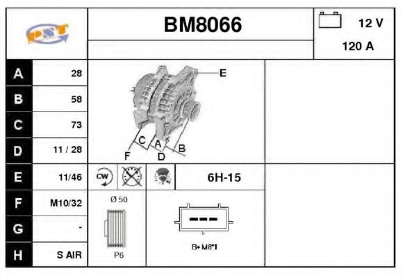 SNRA BM8066 Генератор SNRA для BMW