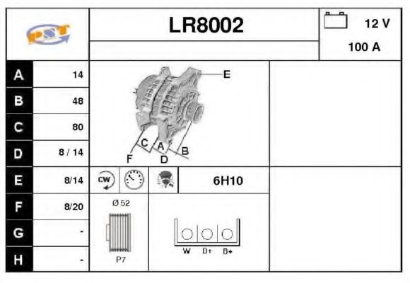SNRA LR8002 Генератор SNRA для LAND ROVER