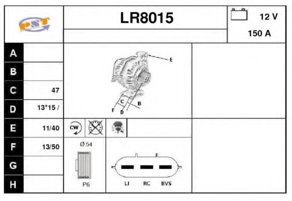 SNRA LR8015 Генератор SNRA для LAND ROVER