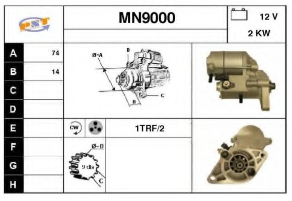 SNRA MN9000 Стартер для MINI