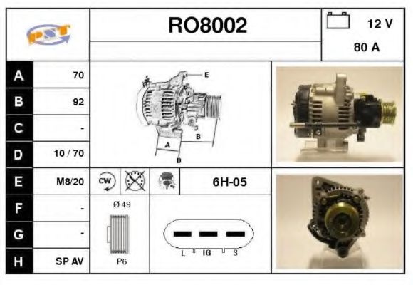 SNRA RO8002 Генератор SNRA для LAND ROVER
