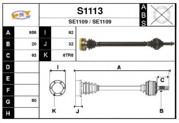 SNRA S1113 Сальник полуоси  для SEAT (Сеат)