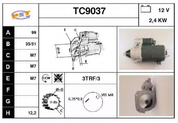 SNRA TC9037 Стартер для SMART