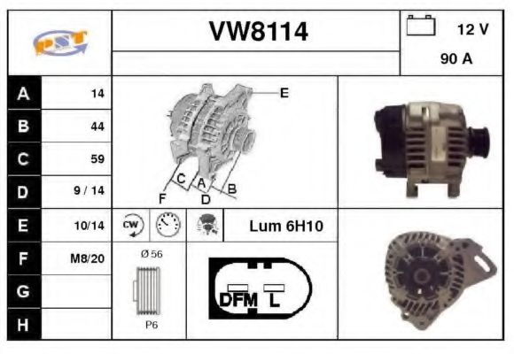 SNRA VW8114 Генератор 