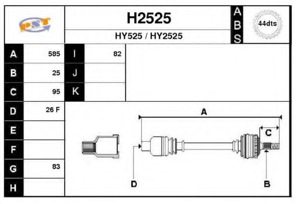 SNRA H2525 Сальник полуоси SNRA для HYUNDAI