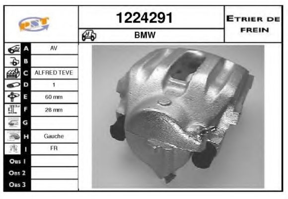 SNRA 1224291 Тормозной суппорт SNRA для BMW
