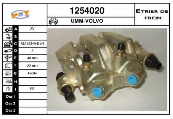 SNRA 1254020 Тормозной суппорт SNRA для VOLVO 940