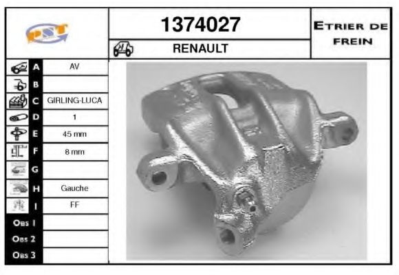 SNRA 1374027 Тормозной суппорт 