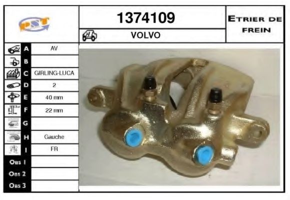 SNRA 1374109 Тормозной суппорт SNRA для VOLVO 940