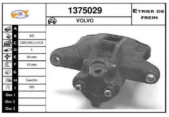 SNRA 1375029 Тормозной суппорт SNRA для VOLVO 940