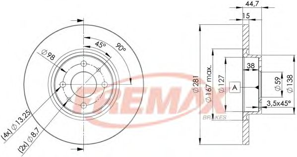 FREMAX BD0355 Тормозные диски FREMAX 