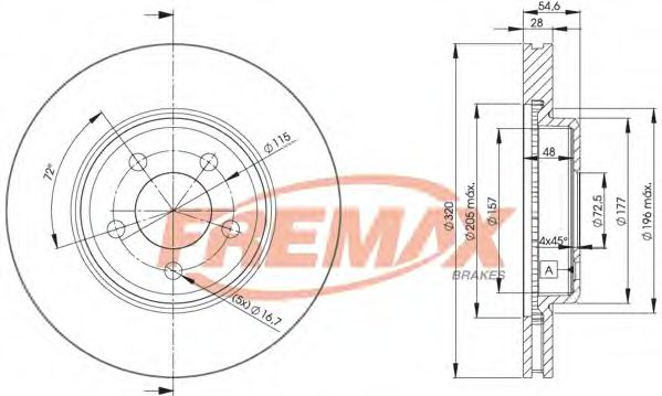 FREMAX BD9196 Тормозные диски FREMAX для CHRYSLER