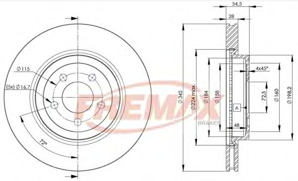 FREMAX BD9197 Тормозные диски FREMAX для CHRYSLER