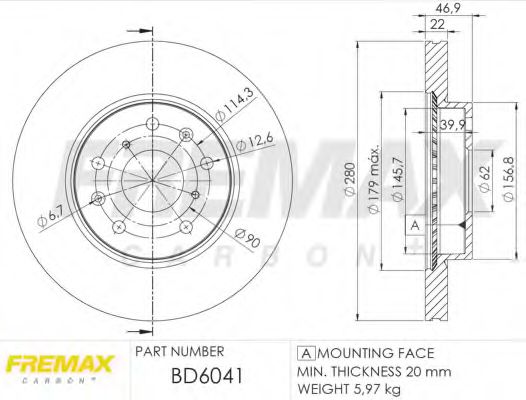 FREMAX BD6041 Тормозные диски FREMAX для FIAT