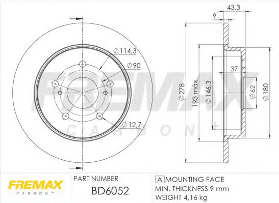 FREMAX BD6052 Тормозные диски FREMAX для FIAT
