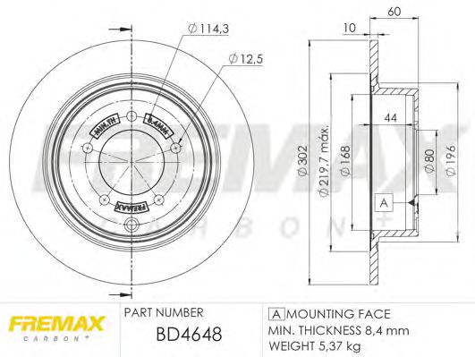 FREMAX BD4648 Тормозные диски для LANCIA FLAVIA