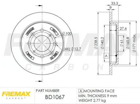 FREMAX BD1067 Тормозные диски FREMAX для HONDA