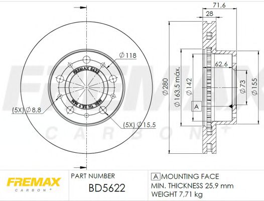 FREMAX BD5622 Тормозные диски FREMAX для FIAT