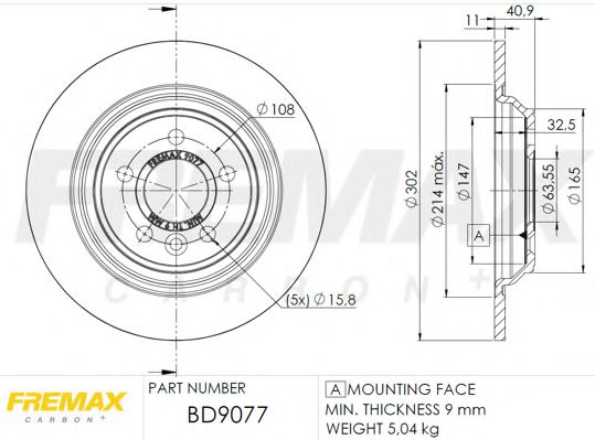 FREMAX BD9077 Тормозные диски для MINI
