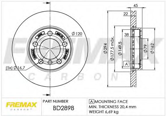 FREMAX BD2898 Тормозные диски для MINI