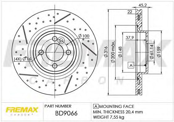 FREMAX BD9066 Тормозные диски для MINI